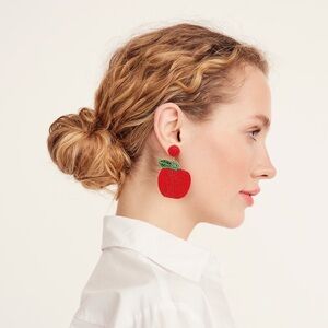 J. Crew Red Apple Earrings